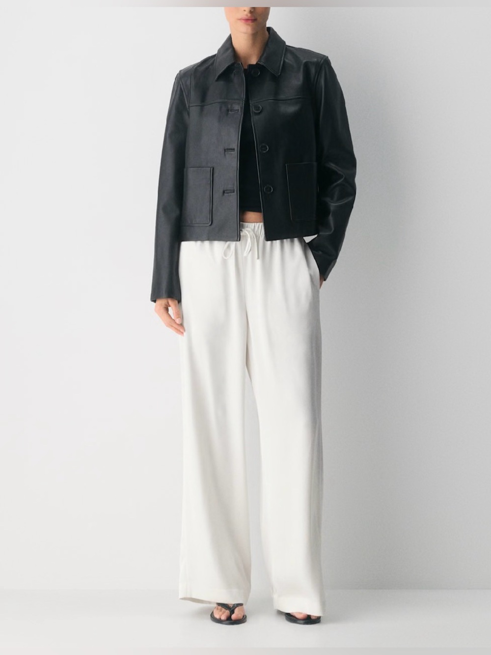 NWT Aritzia Lodge pant Wide-Leg Drawstring Trousers in White